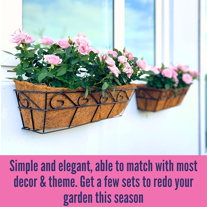 LaLaGreen Wall Planters for Outdoor Plants Window Flower Boxes Basket Attach to - Image 8