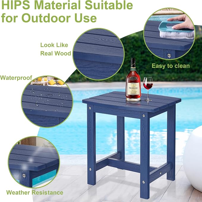 Y&M Outdoor Side Table, HIPS Adirondack Small Single Table, Waterproof Square - Image 4