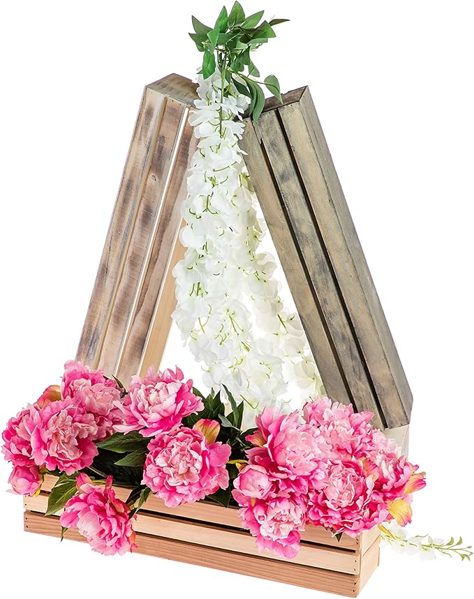 20" Rectangular Rustic Wood Planter - Image 5
