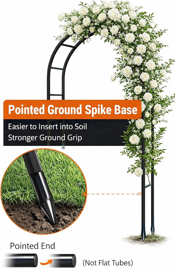 Thickened Tube Garden Arch, 7.3ft Heavy-Duty Metal - Image 3