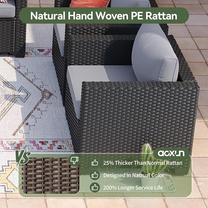 Aoxun 1 Piece Outdoor Patio Furniture Set 2 Seats - Image 3
