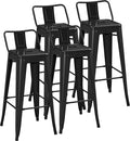 Yaheetech Bar Stools Set of 4, Metal Counter Height Chairs, 30 Inch Industrial by Yaheetech