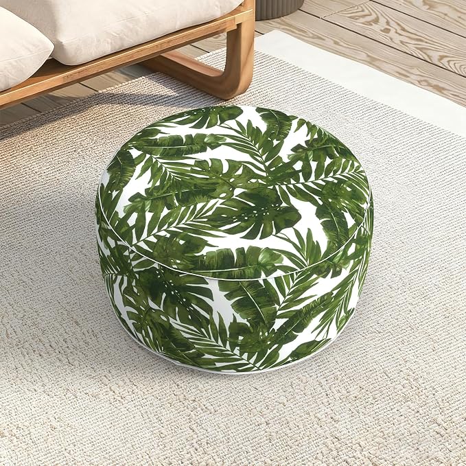 LVTXIII Indoor/Outdoor Extra Large Inflatable Ottoman Pouf D31 x H14 Inch - Image 5