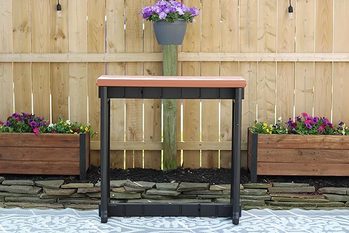 Single Bar Redwood Top & Black Base Ideal - Image 3