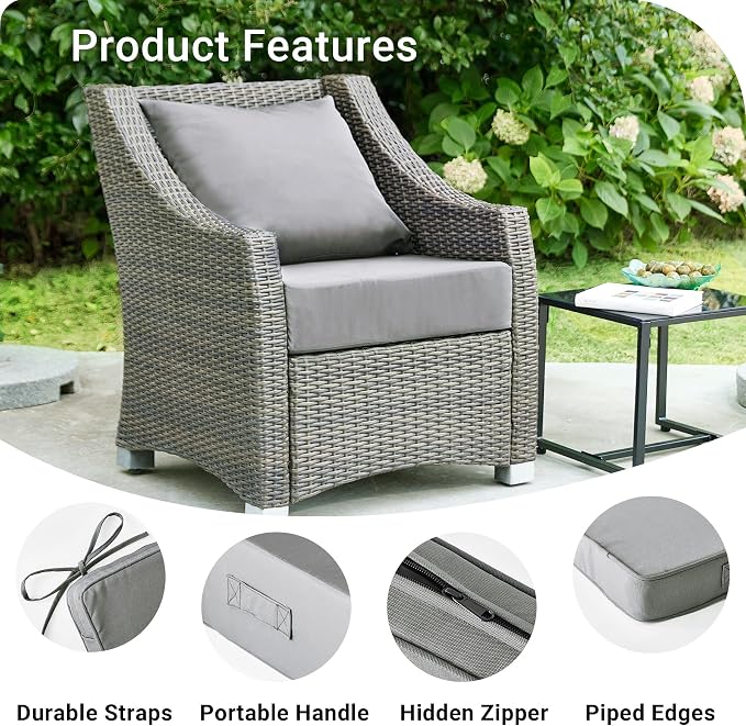 Outdoor Cushions for Patio Furniture, Outdoor Seat Cushion Set 24 x 24 x 4 Inch - Image 5