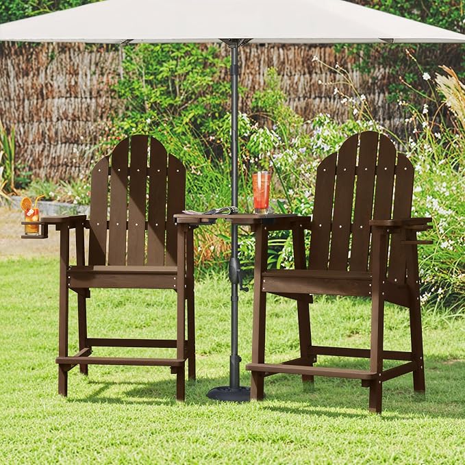 LUE BONA Tall Adirondack Chair Set of 4, All Weather HDPS Bar Height Chairs - Image 5
