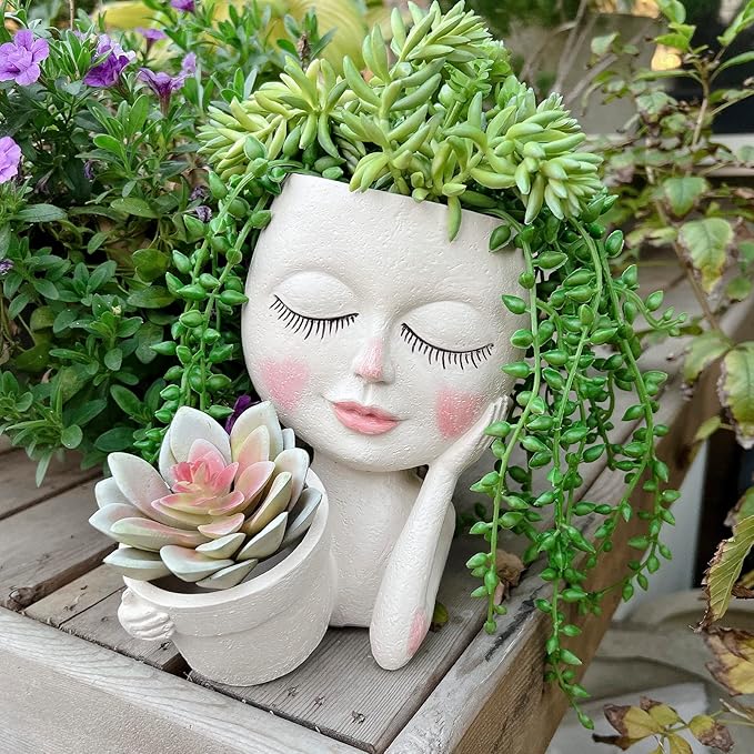 Face Plant Pot - Double Flower Pots by ASDFG