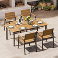 Outdoor Dining Set for 4, Aluminum Patio Table and Chairs Set by Oasbira