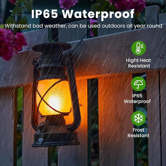 KOOPER Solar Lantern Outdoor Lights, Vintage Flickering Flame Solar Lanterns - Image 5