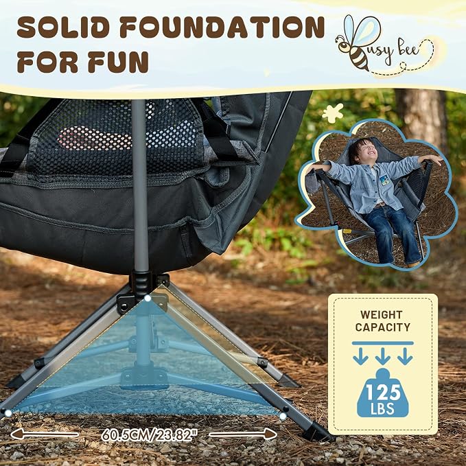 BusyBee Hammock Camping Chairs for Kids, Folding Kids Chair - Image 5