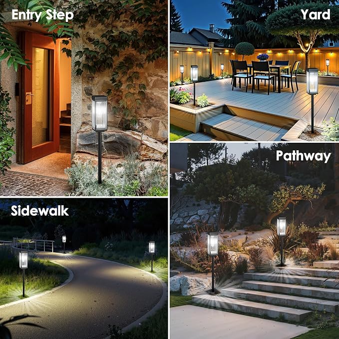 Solar Pathway Lights Outdoor, 8 Pack Upgraded Solar Lights Outdoor Waterproof - Image 2