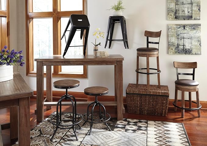 Signature Design by Ashley Pinnadel 30" Modern Swivel Pub Height Barstool - Image 8