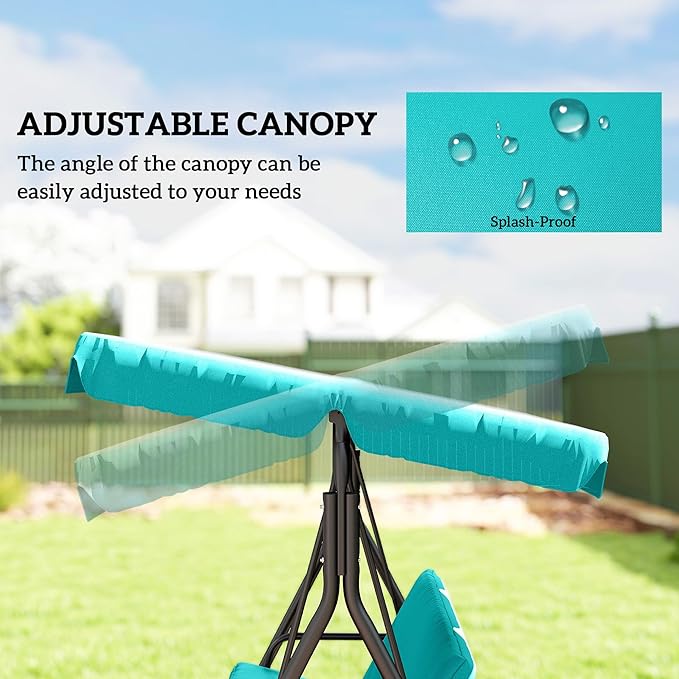 Outsunny 3-Seat Outdoor Patio Swing Chair - Image 3