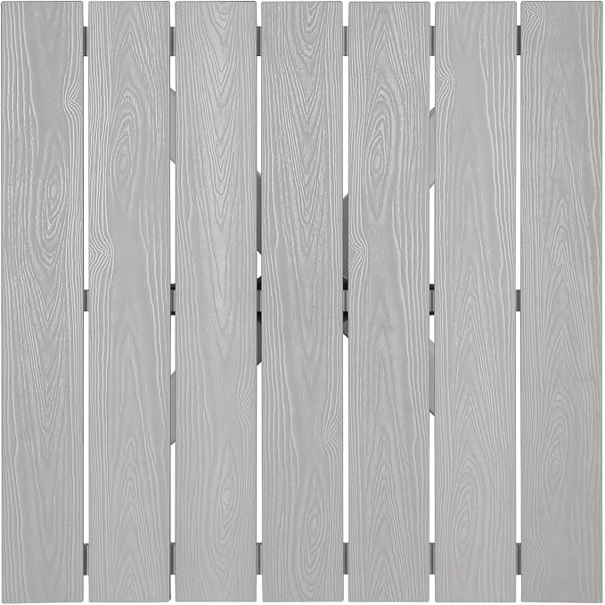 Modway Maine Aluminum Outdoor Patio 28" Dining Table in White Light Gray - Image 4