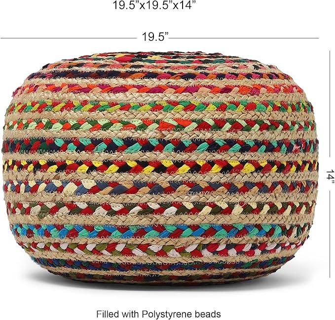 REDEARTH · Round Pouf Ottoman - Image 3