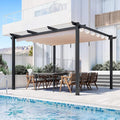 MELLCOM Retractable Pergola 10x12 Ft, Upgraded Sun Shade by MELLCOM