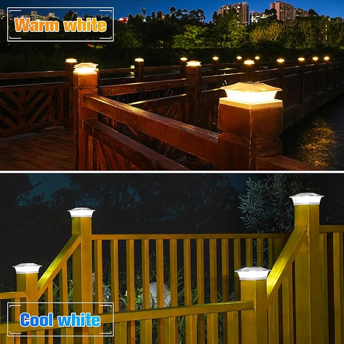 VOLISUN Solar Post Cap Lights Outdoor 4x4/6x6 Wooden/Vinyl Fence Cap Lights - Image 3