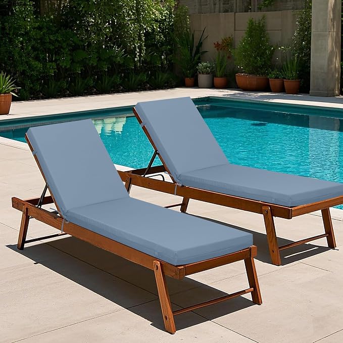 Only choice Outdoor Chaise Lounge Cushion Set of 2, Replacement Seat Cushion - Image 2