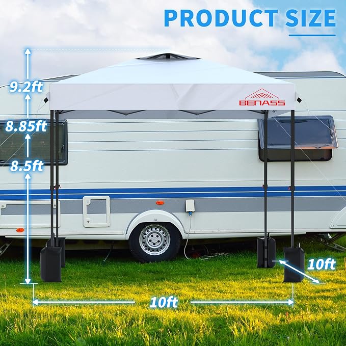 10x10 Pop Up Canopy with Sidewalls, Easy Up Canopy Tent, Heavy Duty Tents - Image 2