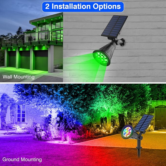 T-SUN Solar Spotlights for Outsides, Christmas Solar Lights Outdoor Waterproof - Image 4
