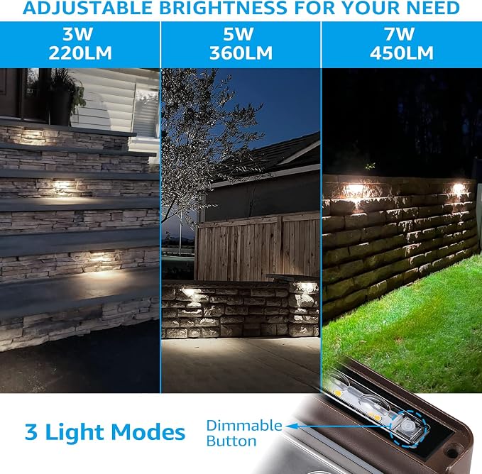 LEONLITE 8-Pack Premium Series 12 Inch Dimmable LED Hardscape Lighting 3 Way - Image 2