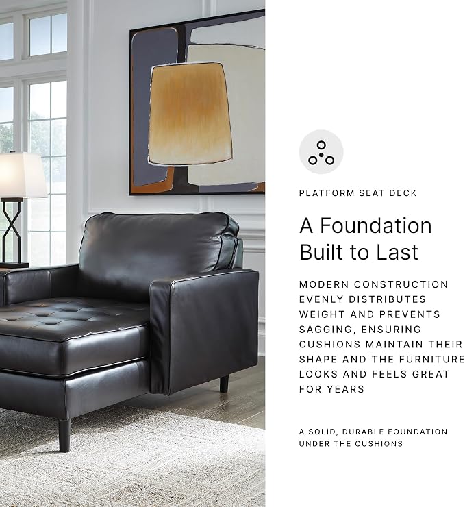 Signature Design by Ashley Bryceview Modern Tufted Leather Match Chaise - Image 9