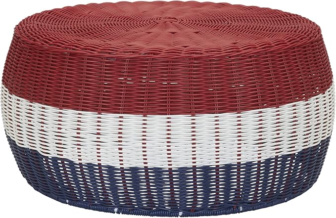 Household Essentials Handwoven Resin Ottoman Table by HouseholdEssentials