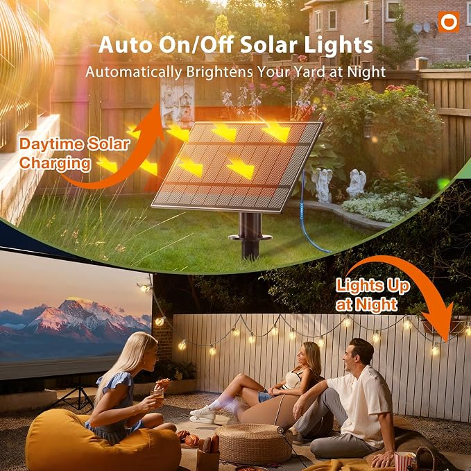 addlon 200FT Solar String Lights Outdoor Waterproof - Image 6