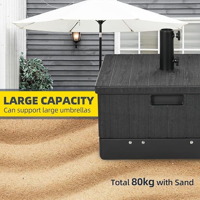Outsunny 3-in-1 Outdoor Umbrella Base, Coffee End Table, Planter Box - Image 6