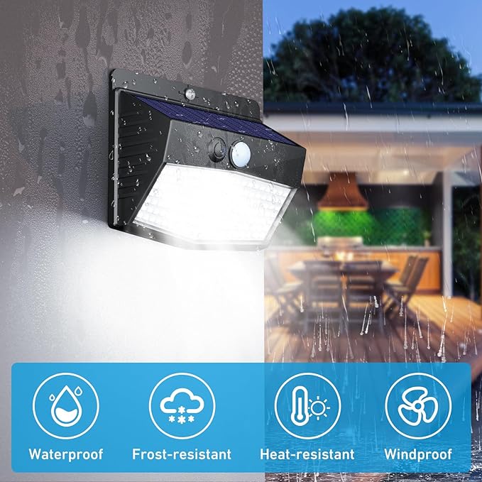 Peasur Solar Motion Sensor Lights Outdoor, Solar Fence Lights - Image 4