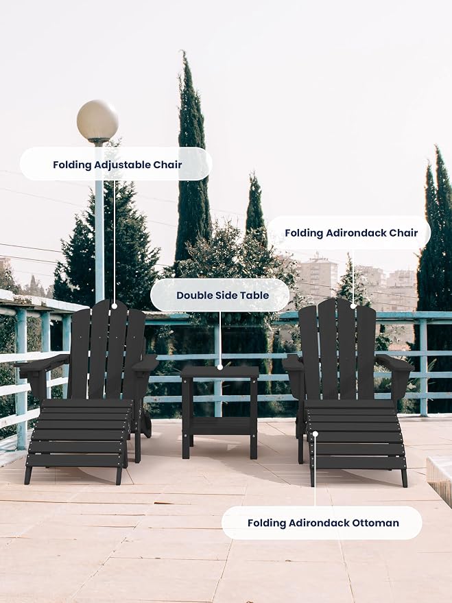 KINGYES Folding Adirondack Ottoman - Image 6