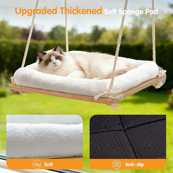 Cat Window Perch, Rustic Cat Hammock Bed - Image 6