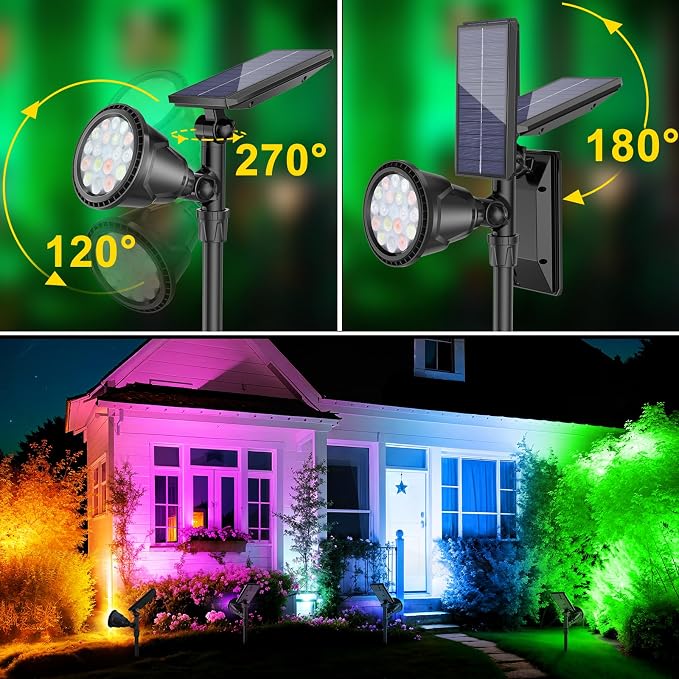 ROSHWEY Solar Outdoor Lights Waterproof, 9 Lighting Modes Halloween Christmas - Image 7