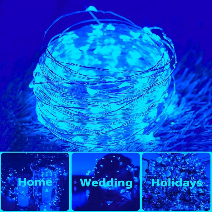 2 Pack Total 200 LED 66FT Solar Powered Copper Wire String Lights Outdoor - Image 3