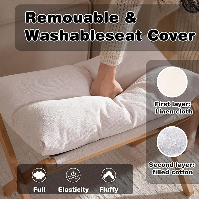 Ottoman Foot Rest- Bamboo Foldable Stool, Foot Stools Small Ottman - Image 4
