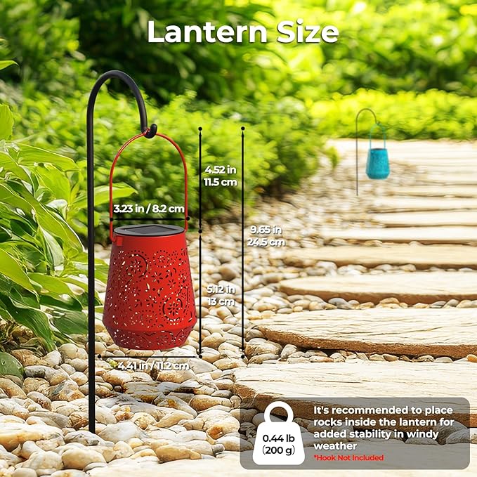 Solar Lanterns 4 Pack Outdoor Waterproof Solar Lights, Mothers Day Gifts - Image 6