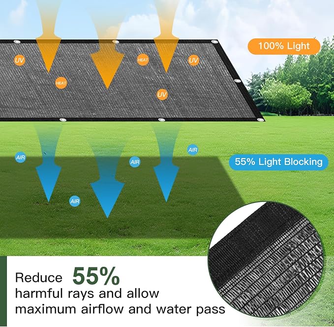 55% 3 x 6 FT Shade Cloth Sun Shade Net - Image 3