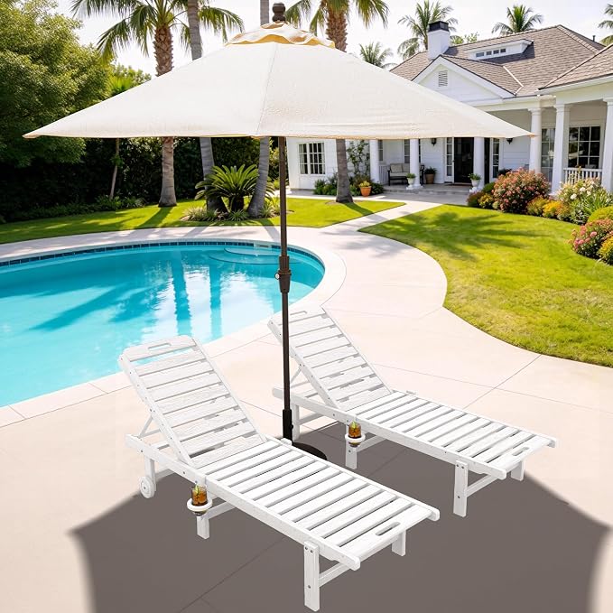 SERWALL Outdoor Chaise Lounge Set of 2 - Image 10
