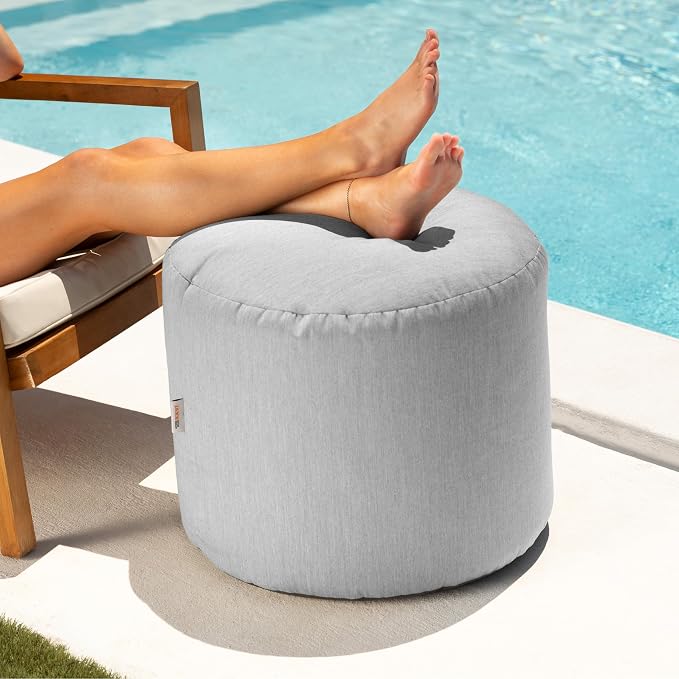 Jaxx Spring Outdoor Ottoman/Side Table, Premium Sunbrella - Image 2