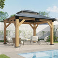 AMERLIFE 10x12 Wood Gazebo, Hardtop Gazebo by AMERLIFE