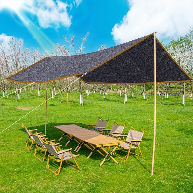 QLOFEI 60-70% Shade Cloth with Grommets, Sunblock Shade Sail Mesh Tarp - Image 2