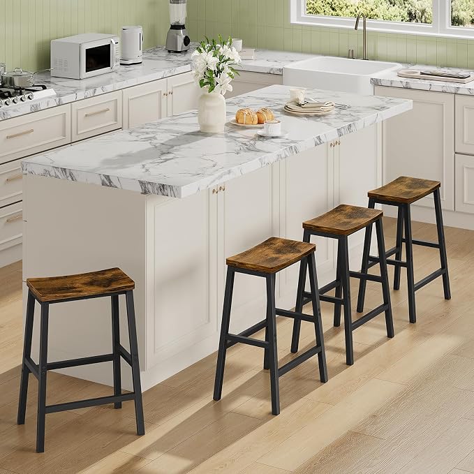 HOOBRO Bar Stools Set of 4, Counter Height Bar Stools, 23.6'' Bar Chairs - Image 2