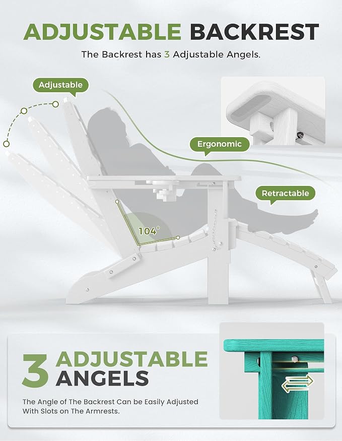 Ciokea Folding Adirondack Chair - Image 5