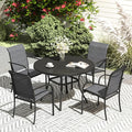VICLLAX 5 Pieces Patio Dining Set, Outdoor Furniture Set Includes 41.2" Round by HOME