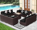 NICESOUL 13 Piece Patio Furniture w/Fireplace, Elegant Outdoor Seating w/Firepit by NICESOUL