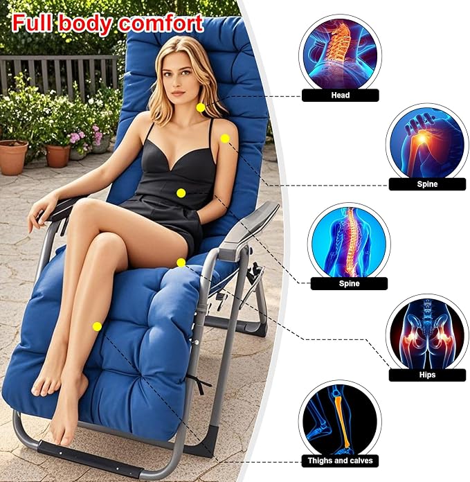 ERWUDEling Zero Gravity Lounge Chair Cushion 67 Inch - Image 7