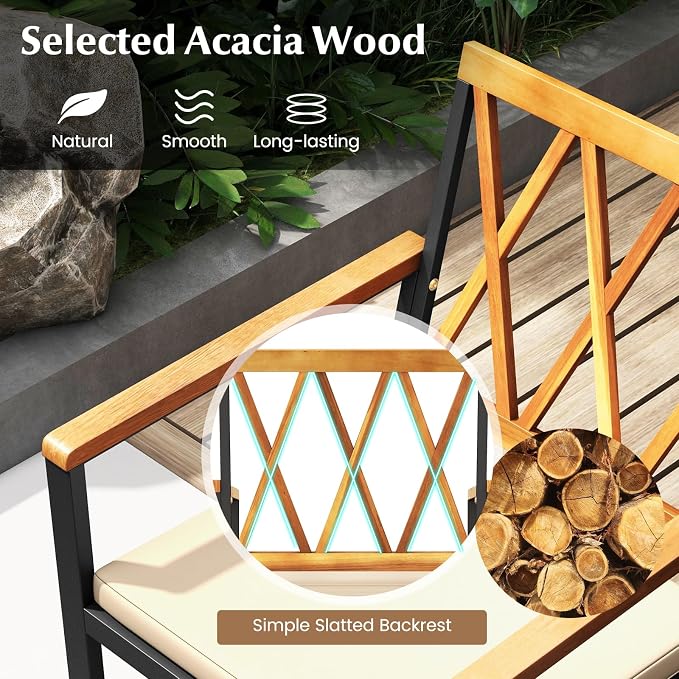 Tangkula 7 Piece Wood Outdoor Dining Set - Image 7