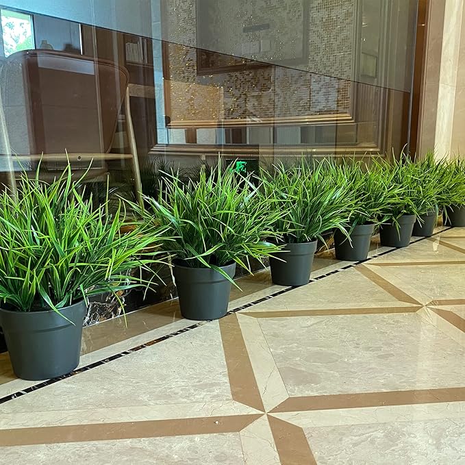 alyptus Artificial Grass Outdoor 12 Bundles Fake Plants Outside Green Onion - Image 5