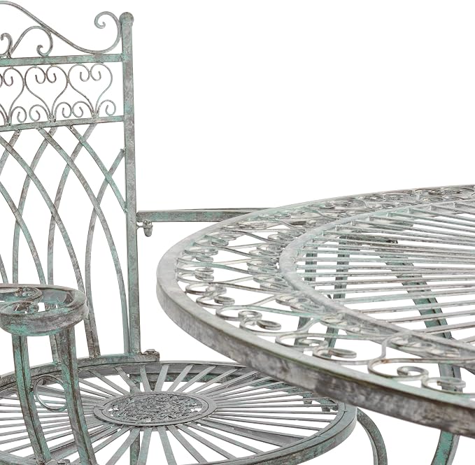 SAFAVIEH Outdoor Collection Thessaly Victorian Scroll Antique Dark Green - Image 9