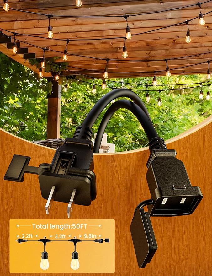 Svater Outdoor Led String Lights 50FT, Patio Lights - Image 2